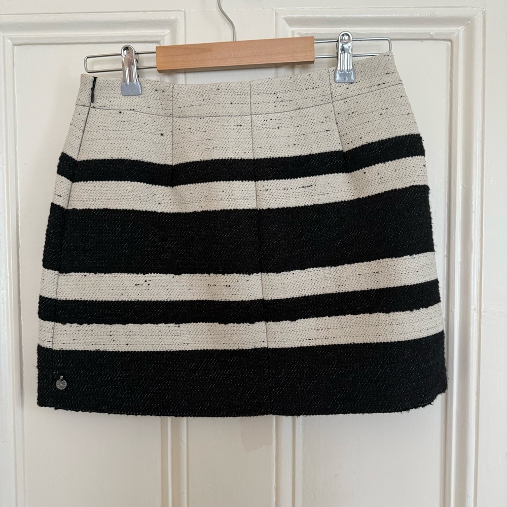 Maison Scotch by Scotch&Soda Black and White Striped Mini Skirt